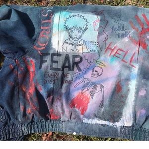 Naruto handpainted denim vintage jacket